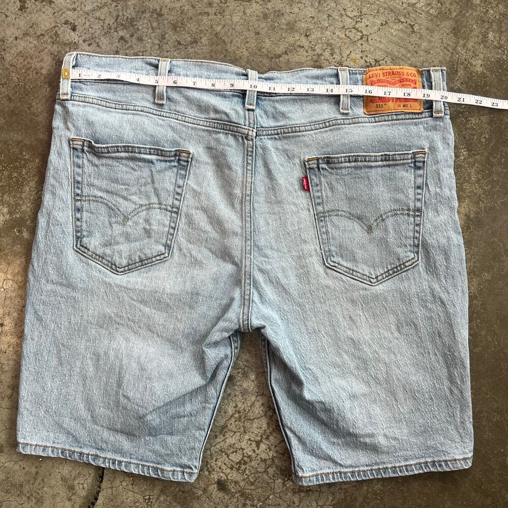 Levi’s 511 Light Wash Denim Shorts Men’s 40 Stretch Streetwear - Picture 3 of 16